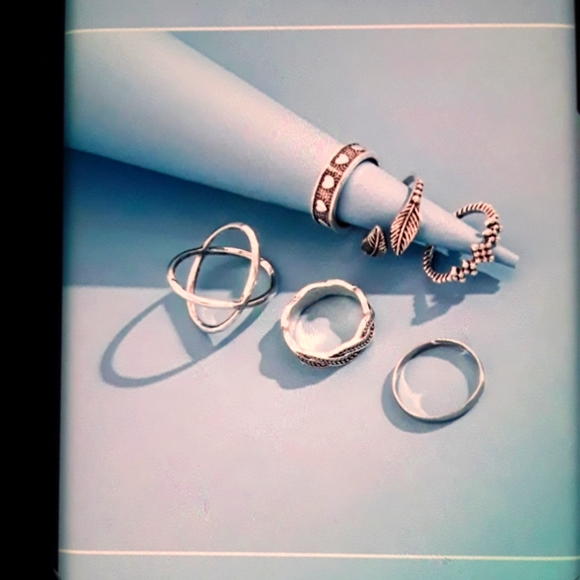 🔥Sale!!!!6 piece Trendy Leaf midi ring set - Picture 4 of 4
